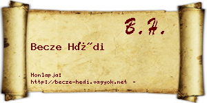 Becze Hédi névjegykártya